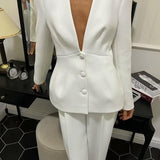 Autumn New Women's Clothing Mature Temperament Commuting Solid Suit Suit