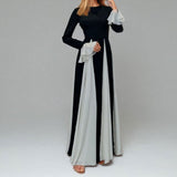 2025 Spring Women's Fashion Temperament Slings Bumping Color Short-Sleeved Loose Swing Dress