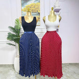 Classic Fashion Folding Wave Half-Dress French Sweet High-Waisted A-Shaped Skirt Mid-Long Folds Skirt