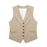 Women's 2025 Spring New Fashioned Colored Flax-Blend Vest + Shorts Set