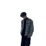 Short Denim Jacket Men's Senior Sense Handsome Hairstyle Stylist Men's High Street Collar Denim Jacket