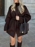 2025 Spring And Autumn Women's Explosive Temperament Hairy Dark Brown Short Loose Thaied Coat Woman