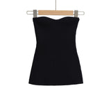 Solid-Colored Throttling Knitted Vest 2025 Spring Sexy Shoulder High Bullet-Tendered Women's Top