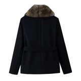 Women's Clothing 2025 Autumn And Winter 2025 New Collar Imitation Artificial Hair Tie Belt Repair Coat Coat Long Sleeve