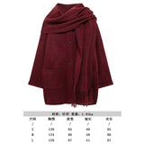 2025 Women's Autumn New Asymmetric Scarf Short Loose Knit Coat