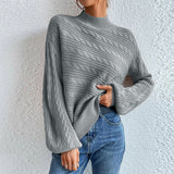 New Solid Women's Top In Autumn And Winter 2025 Loose Round Collar Collar Thairy