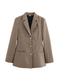 Women's Clothing 2025 Spring New Fashion Thousand Bird With Belt Suit Jacket