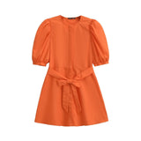 New Women's Fashion Leisure Simplicity Sufflinked Sleeve Dress