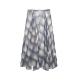 M Women's Holiday Style Snake Print Irregular Wide Swing Skirt 05233882741