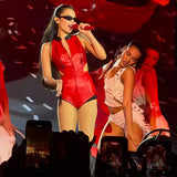 2025 Summer New Women's Clothing Jennie The Same Hotatie Leather Body Dress Print Skirt Dress Body Vest