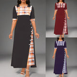 A Large Number Of 2025 New Dress Burst Round Collar Bump Color Sleeve Irregular Long Dress