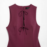 Women's Clothing 2025 Spring New Women's Wide Swing Bow Dress
