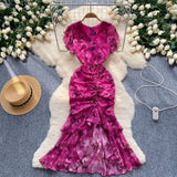 High Cold Sister Goddess Fan Dress Heart Machine Draw Folding Belt Irregular Chopped Fishtail Skirt Dress