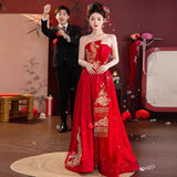New Chinese Fishtail Evening Dress 2025 New Light Luxury Niche Morning Robe Toasting Bridal Purple Banquet Dress Dress Dress