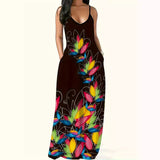 Wish New Summer Cool Sling Dress Print Temperament Street Large-Size Dress Woman