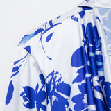 Blue-Print Casing Shirt 2025 Spring And Summer Collar Long-Sleeved Short Leisure Shirt Woman