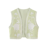 Embroidered V-Neck Sleeveless Coat With New Women's Summer Vest
