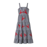 Spring 2025 New Women's Cotton Embroidery Sling Dress