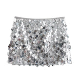 2025 Women's Autumn New Temperament Light Sexy Party Shiny Squin Mini Skirt Y2K