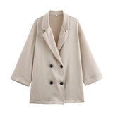 Women's Clothing 2025 New Casual Double-Dbuted Blazer + Trouser Suit Trend
