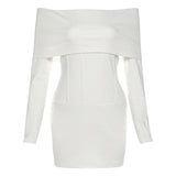 Fashion 2025 Autumn New Women's Hottie Style Temperament Sexy Shoulder Bag Hip Dress Dress Woman