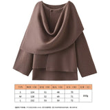 2025 Women's Autumn New Asymmetric Scarf Short Loose Knit Coat