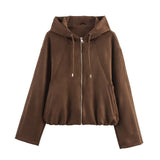 Women's 2025 Explosion ZA Loose-Fitting Velvet Effect Jacket Jacket