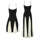 Big Low Breast Hanging Long Dress Spring 2025 Splicing Party Sexy Banquet