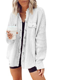 Autumn 2025 New Coat Fashion Casual Collar Pocket Splicing Irregular Shirt Jacket Woman