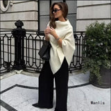 Spring 2025 New French Minimalist Penitry Small Irregular Knitted Shawl Woman