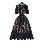 Early Spring Dress 2025 New Women's Spring And Autumn Heavy Industry Water-Soluble Lace Lace-In-Air Mid-Change Dress Vacation Dress