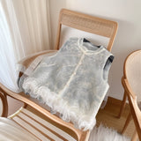 Flower Style Fashion Multifunctional Vest Women Summer Thin Three-Dimensional Lace Sleeveless Open Shirt Embroidery Net