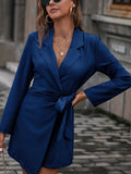 2025Ins Autumn And Winter New Tice With Belt Top Loose Candy Color Long Blazer