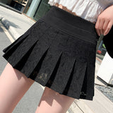 Lace Ultra-Short Skirt Women High Waist Small Skirt Summer Skirt Mini Hundred Folds Ponmp Skirt Skirt 2025 New