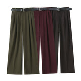 Women's Clothing 2025 New Women's Winter Belt Double-Folded Pants