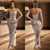 C6962 Women's Stylish Solid Color Burning Diamond Sleeveless Dress