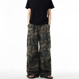 Vintage Camouflage Trousers Men And Women Fall 2025 New Loose Leisure Multi-Pocket Water Wash Jeans