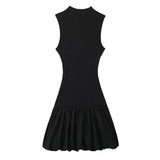 Slim-Backless Sleeveless Dress Floral Bud Dress With Thin Short Skirt Summer New