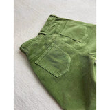Real-Valent Retro Green High-Waisted Plus Velvet Slack Autumn And Winter New Set Thin Corduroy Broad Leg Trousers