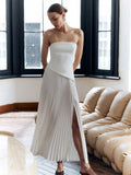 New Women's Fashion Sexy Lady Sleeveless Shoulder Solid Color Bfold Mini Dress
