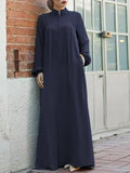 2025 New Muslim Women's Clothing Middle Eastern Arab Style Zippered Open-Shirt Into The Bag Temperament Loose Dress