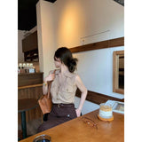 Lazy Wind Sleeveless Vest Shirt Broad Leg Trousers Set Of Women's Spring And Autumn New Temperament Super Good-Looking Two Sets