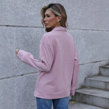 New Wish Autumn Explosion Of Women's Hot Sales Of Pure Color Long Sleeve Zipper Collar