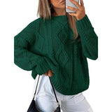 Women's Dress 2025 Knitted Women's Oversized Thick Knit Round Sweater Casual