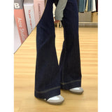 Hong Kong Style Lazy Style Design With Velvet Trumpet Jeans Women 2025 Autumn And Winter Small High Waist Thick Thick Pants