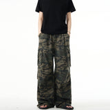 Vintage Camouflage Trousers Men And Women Fall 2025 New Loose Leisure Multi-Pocket Water Wash Jeans