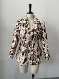 Brown Print Long-Sleeved Blazer 2025 Autumn New Temperament Commuting Waist Jacket