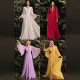 2025 New Women's Wish Sexy Deep V Long-Sleeved Dress Dress