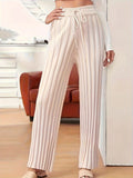 New Wish Texture Knitted Trousers Tight Solid Color Casual Loose Straight Women's Clothing