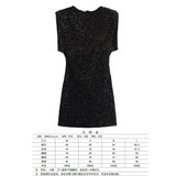 2025 Women's Beads Dress Dress Sleeveless Party With Cushioned Shoulder Mini Dress Y2K